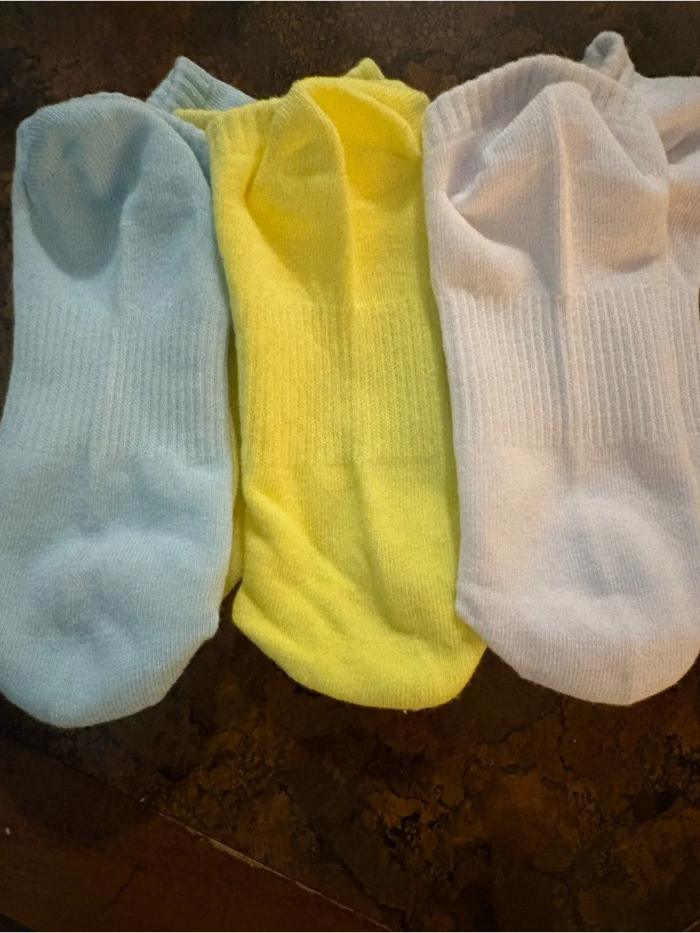 Nike Low-Cut Sock Trio — White, Light Blue, Yellow